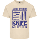 Ask About My Knife Collection Funny Chef Mens Cotton T-Shirt Tee Top Natural