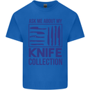 Ask About My Knife Collection Funny Chef Mens Cotton T-Shirt Tee Top Royal Blue