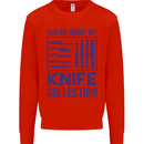 Ask About My Knife Collection Funny Chef Mens Sweatshirt Jumper Bright Red