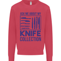 Ask About My Knife Collection Funny Chef Mens Sweatshirt Jumper Heliconia