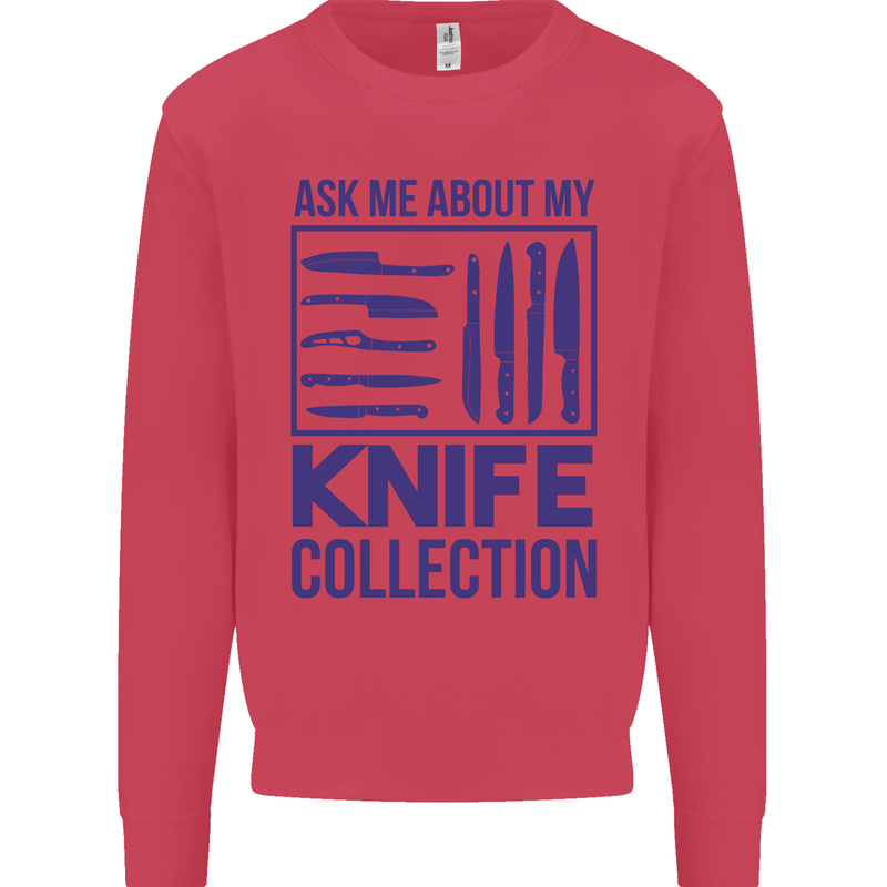 Ask About My Knife Collection Funny Chef Mens Sweatshirt Jumper Heliconia