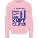 Ask About My Knife Collection Funny Chef Mens Sweatshirt Jumper Light Pink