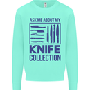 Ask About My Knife Collection Funny Chef Mens Sweatshirt Jumper Peppermint