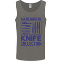 Ask About My Knife Collection Funny Chef Mens Vest Tank Top Charcoal