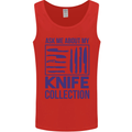 Ask About My Knife Collection Funny Chef Mens Vest Tank Top Red