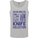 Ask About My Knife Collection Funny Chef Mens Vest Tank Top Sports Grey