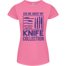 Ask About My Knife Collection Funny Chef Womens Petite Cut T-Shirt Azalea