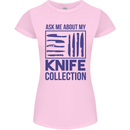 Ask About My Knife Collection Funny Chef Womens Petite Cut T-Shirt Light Pink