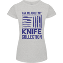 Ask About My Knife Collection Funny Chef Womens Petite Cut T-Shirt Sports Grey