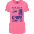 Ask About My Knife Collection Funny Chef Womens Wider Cut T-Shirt Azalea