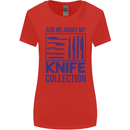 Ask About My Knife Collection Funny Chef Womens Wider Cut T-Shirt Red