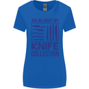 Ask About My Knife Collection Funny Chef Womens Wider Cut T-Shirt Royal Blue