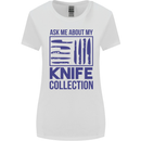 Ask About My Knife Collection Funny Chef Womens Wider Cut T-Shirt White