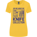 Ask About My Knife Collection Funny Chef Womens Wider Cut T-Shirt Yellow