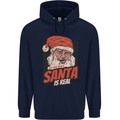 Ask Your Mum If Santa Real Funny Christmas Childrens Kids Hoodie Navy Blue