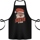 Ask Your Mum If Santa Real Funny Christmas Cotton Apron 100% Organic Black