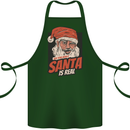 Ask Your Mum If Santa Real Funny Christmas Cotton Apron 100% Organic Forest Green