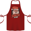Ask Your Mum If Santa Real Funny Christmas Cotton Apron 100% Organic Maroon