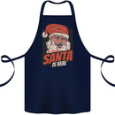 Ask Your Mum If Santa Real Funny Christmas Cotton Apron 100% Organic Navy Blue