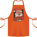 Ask Your Mum If Santa Real Funny Christmas Cotton Apron 100% Organic Orange