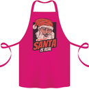 Ask Your Mum If Santa Real Funny Christmas Cotton Apron 100% Organic Pink