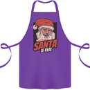 Ask Your Mum If Santa Real Funny Christmas Cotton Apron 100% Organic Purple