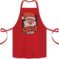 Ask Your Mum If Santa Real Funny Christmas Cotton Apron 100% Organic Red