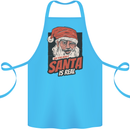 Ask Your Mum If Santa Real Funny Christmas Cotton Apron 100% Organic Turquoise