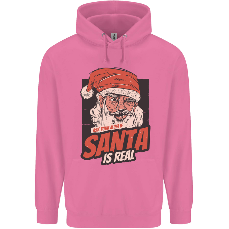 Ask Your Mum If Santa Real Funny Christmas Mens 80% Cotton Hoodie Azelea
