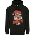 Ask Your Mum If Santa Real Funny Christmas Mens 80% Cotton Hoodie Black