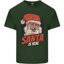 Ask Your Mum If Santa Real Funny Christmas Mens Cotton T-Shirt Tee Top Forest Green