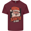 Ask Your Mum If Santa Real Funny Christmas Mens Cotton T-Shirt Tee Top Maroon
