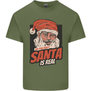 Ask Your Mum If Santa Real Funny Christmas Mens Cotton T-Shirt Tee Top Military Green