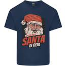 Ask Your Mum If Santa Real Funny Christmas Mens Cotton T-Shirt Tee Top Navy Blue