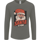 Ask Your Mum If Santa Real Funny Christmas Mens Long Sleeve T-Shirt Charcoal