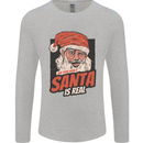 Ask Your Mum If Santa Real Funny Christmas Mens Long Sleeve T-Shirt Sports Grey