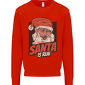 Ask Your Mum If Santa Real Funny Christmas Mens Sweatshirt Jumper Bright Red