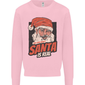 Ask Your Mum If Santa Real Funny Christmas Mens Sweatshirt Jumper Light Pink
