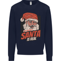 Ask Your Mum If Santa Real Funny Christmas Mens Sweatshirt Jumper Navy Blue