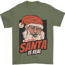 Ask Your Mum If Santa Real Funny Christmas Mens T-Shirt Cotton Gildan Military Green
