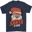 Ask Your Mum If Santa Real Funny Christmas Mens T-Shirt Cotton Gildan Navy Blue