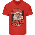 Ask Your Mum If Santa Real Funny Christmas Mens V-Neck Cotton T-Shirt Red