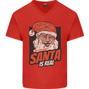 Ask Your Mum If Santa Real Funny Christmas Mens V-Neck Cotton T-Shirt Red