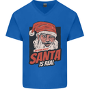 Ask Your Mum If Santa Real Funny Christmas Mens V-Neck Cotton T-Shirt Royal Blue