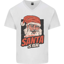 Ask Your Mum If Santa Real Funny Christmas Mens V-Neck Cotton T-Shirt White