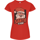 Ask Your Mum If Santa Real Funny Christmas Womens Petite Cut T-Shirt Red