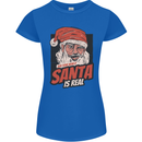 Ask Your Mum If Santa Real Funny Christmas Womens Petite Cut T-Shirt Royal Blue