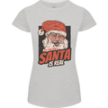 Ask Your Mum If Santa Real Funny Christmas Womens Petite Cut T-Shirt Sports Grey
