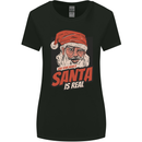 Ask Your Mum If Santa Real Funny Christmas Womens Wider Cut T-Shirt Black