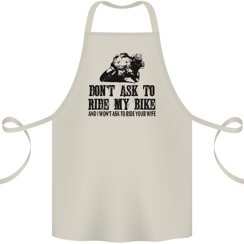 Ask to Ride My Biker Motorbike Motorcycle Cotton Apron 100% Organic Natural